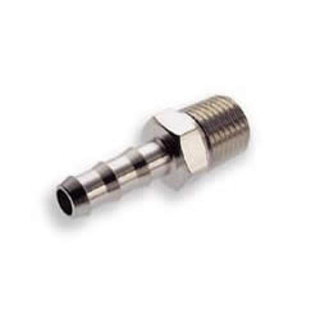 Norgren 291170418. Accesorios en lat&oacute;n niquelado serie BSP - Espiga manguera macho - Rosca BSP c&oacute;nica x Di&aacute;metro del tubo mm