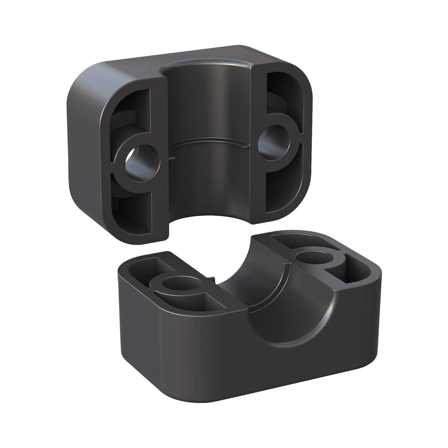 Stauff 6100056029. Clamp Body Size 2 Ø 10 mm Standard Series Polyamide Smooth with Single Rib for Conduit Hoses and Cable Inserts DIN 3015