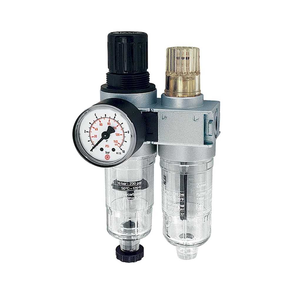 Riegler 100394. Wartungseinheit 2-tlg. »multifix-mini«, mit PC-Behälter, G 1/8