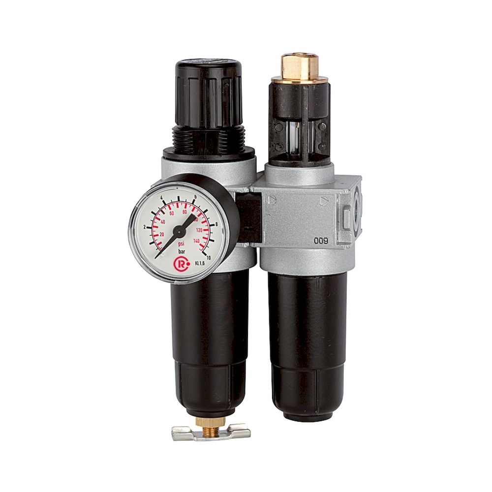 Riegler 100396. Wartungseinheit 2-tlg. »multifix-mini«, mit Metallbehälter, G 1/8