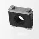 Stauff 1110003967. Clamp Assembly Heavy Series Size 6S Ø38mm Polypropylene W13 Mounting Rail Nut Cover Plate, Hex Head Bolt with Rubber Insert