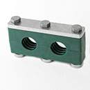 Stauff 1110015342. Komplettschelle Schwere Doppel-Baureihe Gr. 4S Ø18/25mmPolypropylen W13 Tragschienenmutter, Deckplatte AS-Schraube gerippt, mit Vorspannung