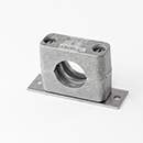 Stauff 1110001249. Komplettschelle Standard-Baureihe Gr. 1a Ø12mm Aluminium W10 gerippt, mit Vorspannung Anschweißpl., lang Schlitzschraube