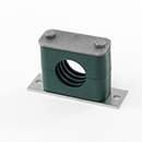 Stauff 1110016008. Komplettschelle Standard-Baureihe Gr. 3 Ø19mm Polypropylen W10 Anschweißplatte, lang Deckpl., AS-Schraube gerippt, mit Vorspannung