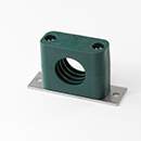 Stauff 1110001222. Komplettschelle Standard-Baureihe Gr. 3 Ø21,3mm Polypropylen W10 gerippt, mit Vorspannung Anschweißpl., lang Schlitzschraube