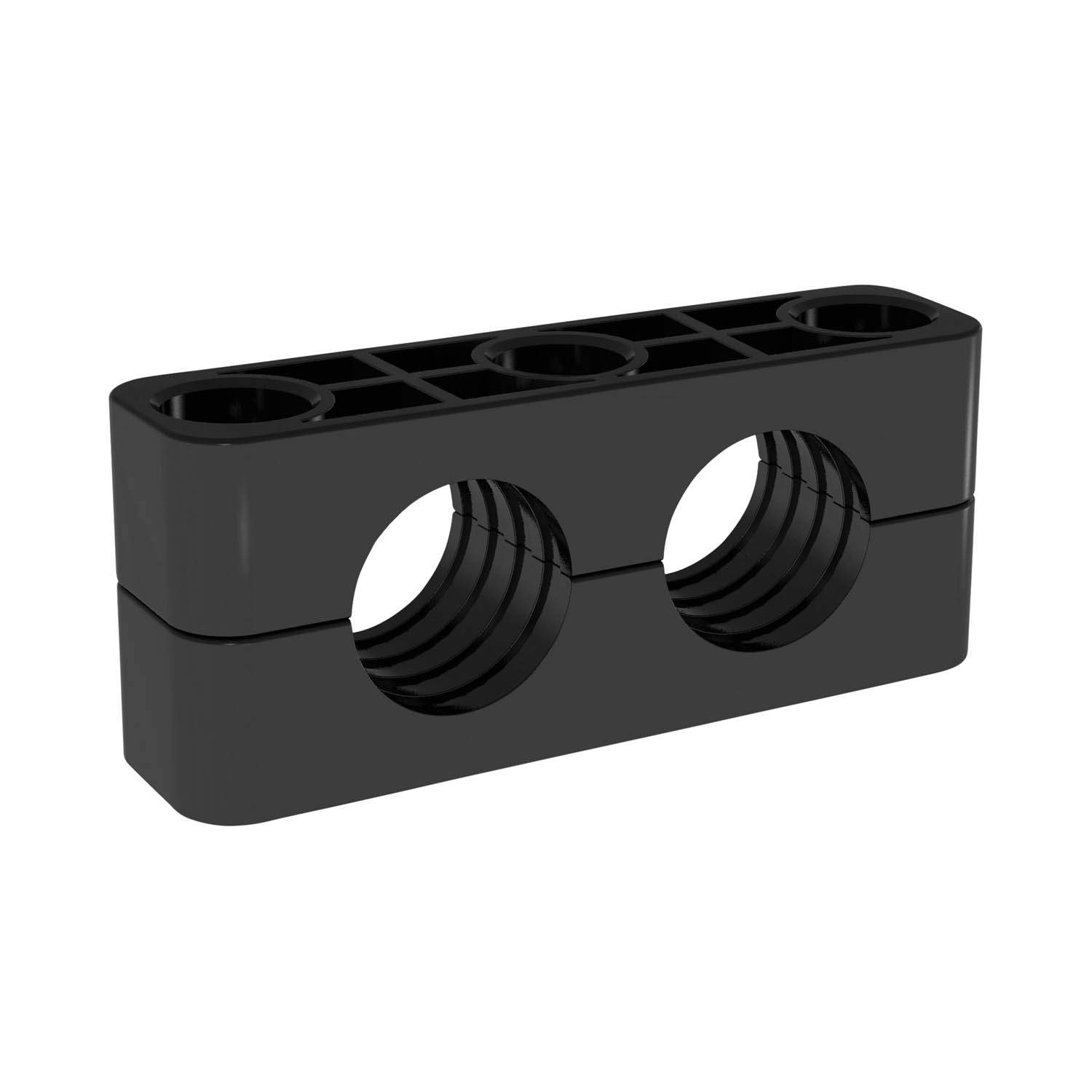 Stauff 1110029783. Schellenkörper Gr. 4S Ø15mm Schwere Doppel-Baureihe Polypropylen gerippt, mit Vorspannung Deckpl., AS-Schraube gerippt, mit Vorspannung