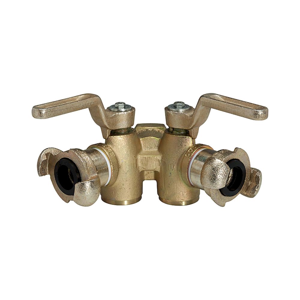 Riegler 107894.Double tap cock with 2 outlets, Lever switch, Venting, G 3/4 IT