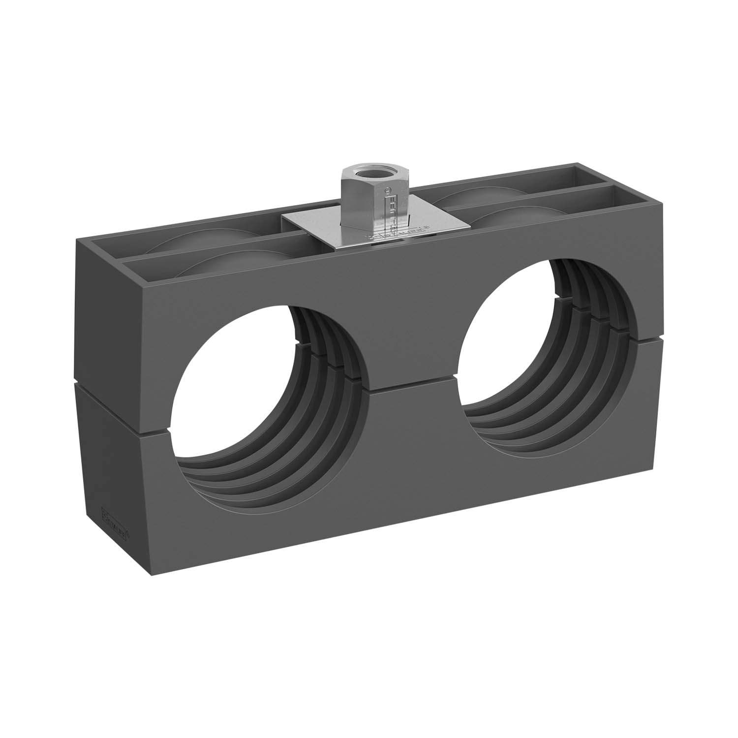 Stauff 1110004367. Clamp Assembly Twin Series Size 1D Ø6mm Polyamide W3 Safety Plate, Stacking Bolt Profiled, with Initial Tension