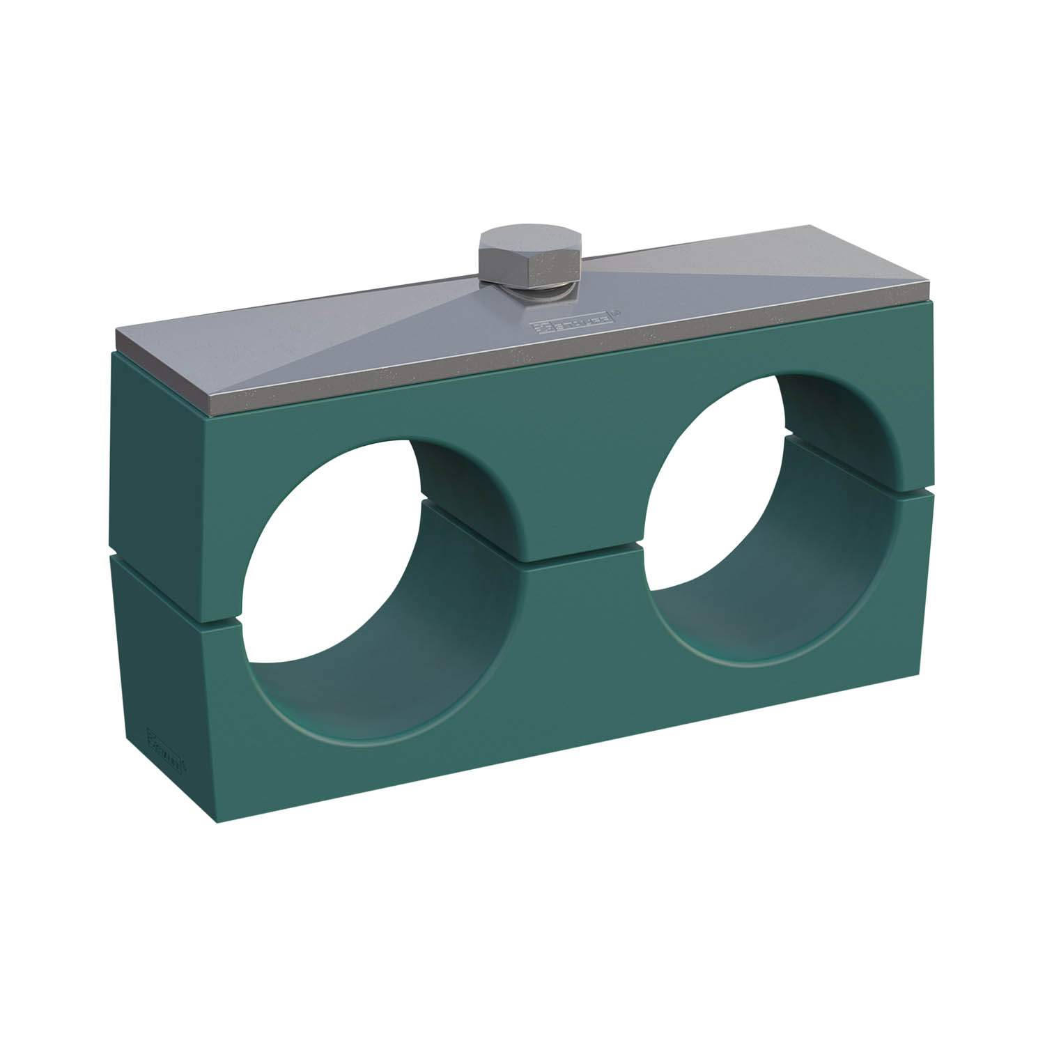 Stauff 1110006680. Clamp Assembly Twin Series Size 1D Ø8mm Polypropylene W4 Cover Plate, Hex Head Bolt Smooth,without Initial Tension