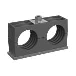 Stauff 1110020557. Clamp Assembly Twin Series Size 1D Ø6,4mm Polyamide W10 Weld Plate, short Safety Plate, Stacking Bolt Profiled, with Initial Tension