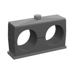 Stauff 1110005884. Clamp Assembly Twin Series Size 4D Ø28/21,3mm Polyamide W4 Weld Plate, short Cover Plate, Hex Head Bolt Smooth,without Initial Tension