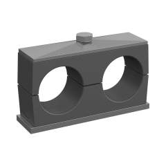 Stauff 1110008802. Komplettschelle Doppel-Baureihe Gr. 5D Ø32mm Elastomer W10 Anschweißpl., kurz Deckpl., AS-Schraube Glatt, ohne Vorspannung