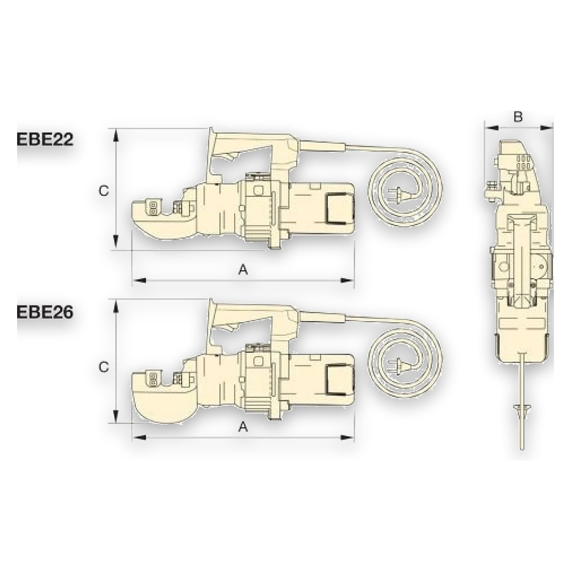 Elektrischer Stangenschneider, 223 kN, max. Ø 22 mm, 120 V - Enerpac EBE22B