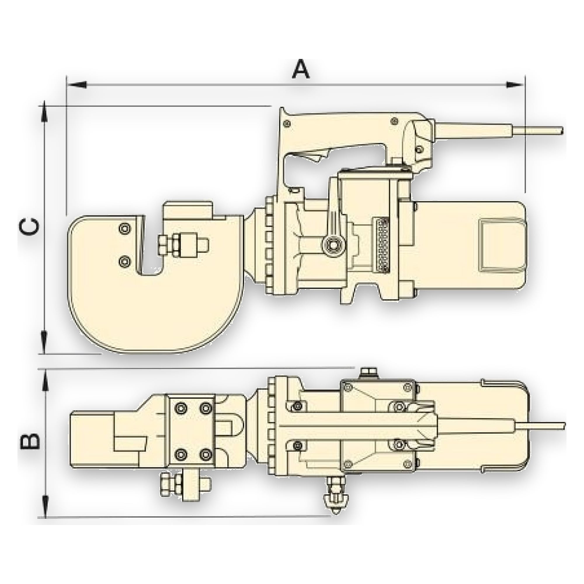 Elektrisches Flachstangen-Schneidgerät, 265 kN, Materialbreite 15 mm, 230 V - Enerpac EFBE7015E