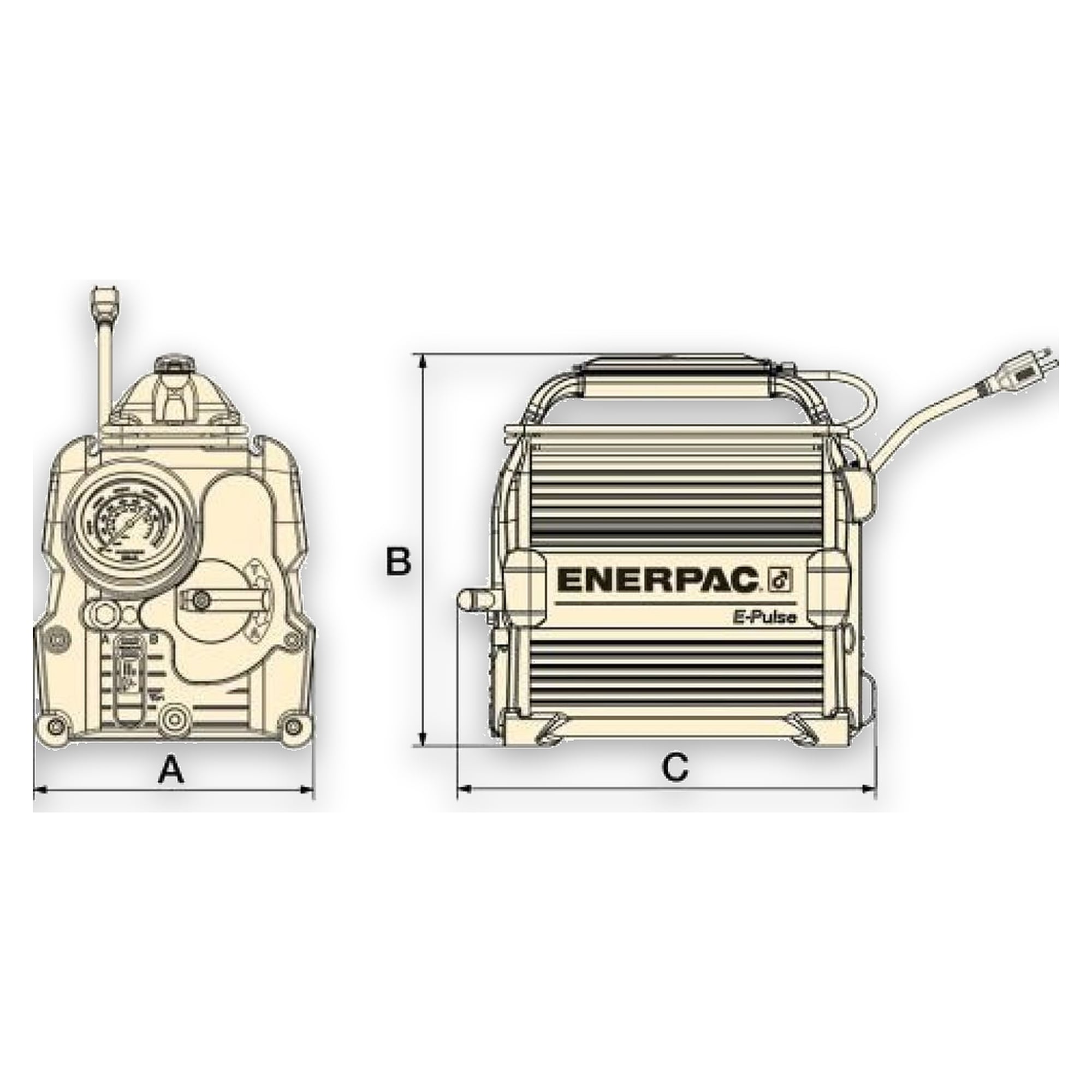 Electric Hydraulic Pump, 3 L, NEMA 6-15 Plug - Enerpac EP3204JI-G