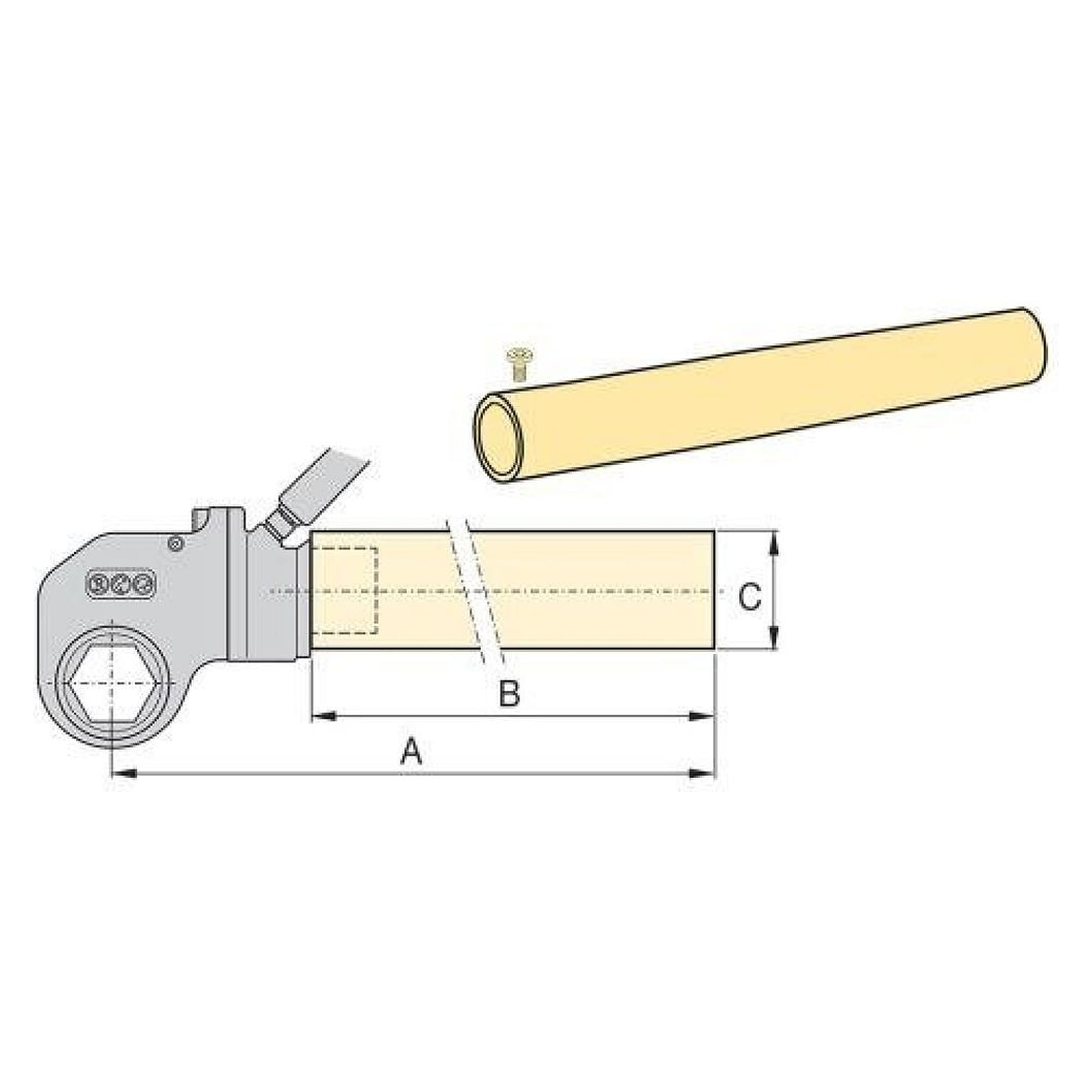 Verlängertes Reaktionsrohr, 610 mm (24 Zoll), für RSL19000 Drehmomentschlüssel - Enerpac ERT19024