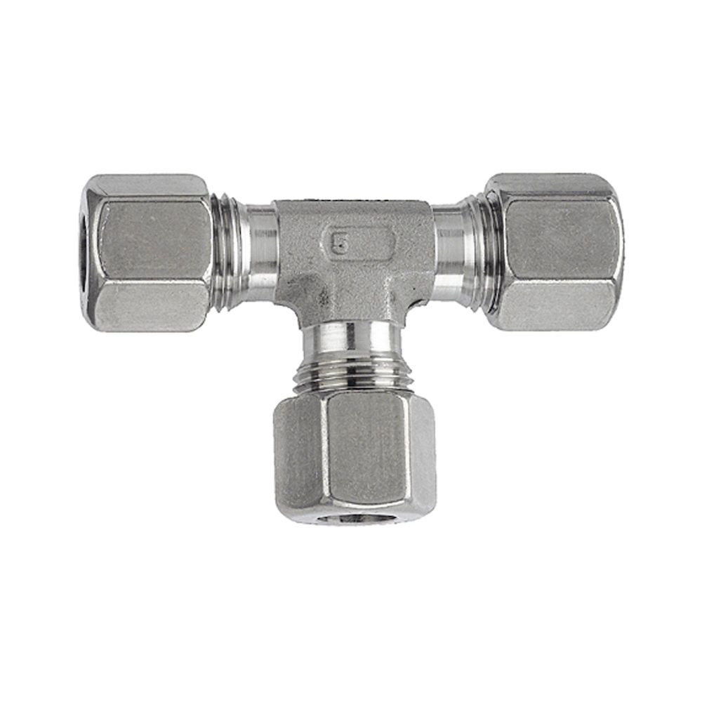 Riegler 112436.T-fitting, Pipe exterior Ø 8 mm, Stainless steel 1.4571