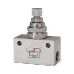 Riegler 103808.Throttle check valve, in block shape, Stainless steel, G 1/4