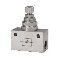 Riegler 103814.Throttle valve, in block shape, Stainless steel 1.4404, G 1/4