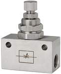 Riegler 103813.Throttle valve, in block shape, Stainless steel 1.4404, G 1/8