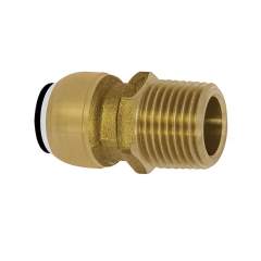 Riegler 117028.Screw-in connector, Brass, BSPT 1, for pipe exterior ø 28 mm