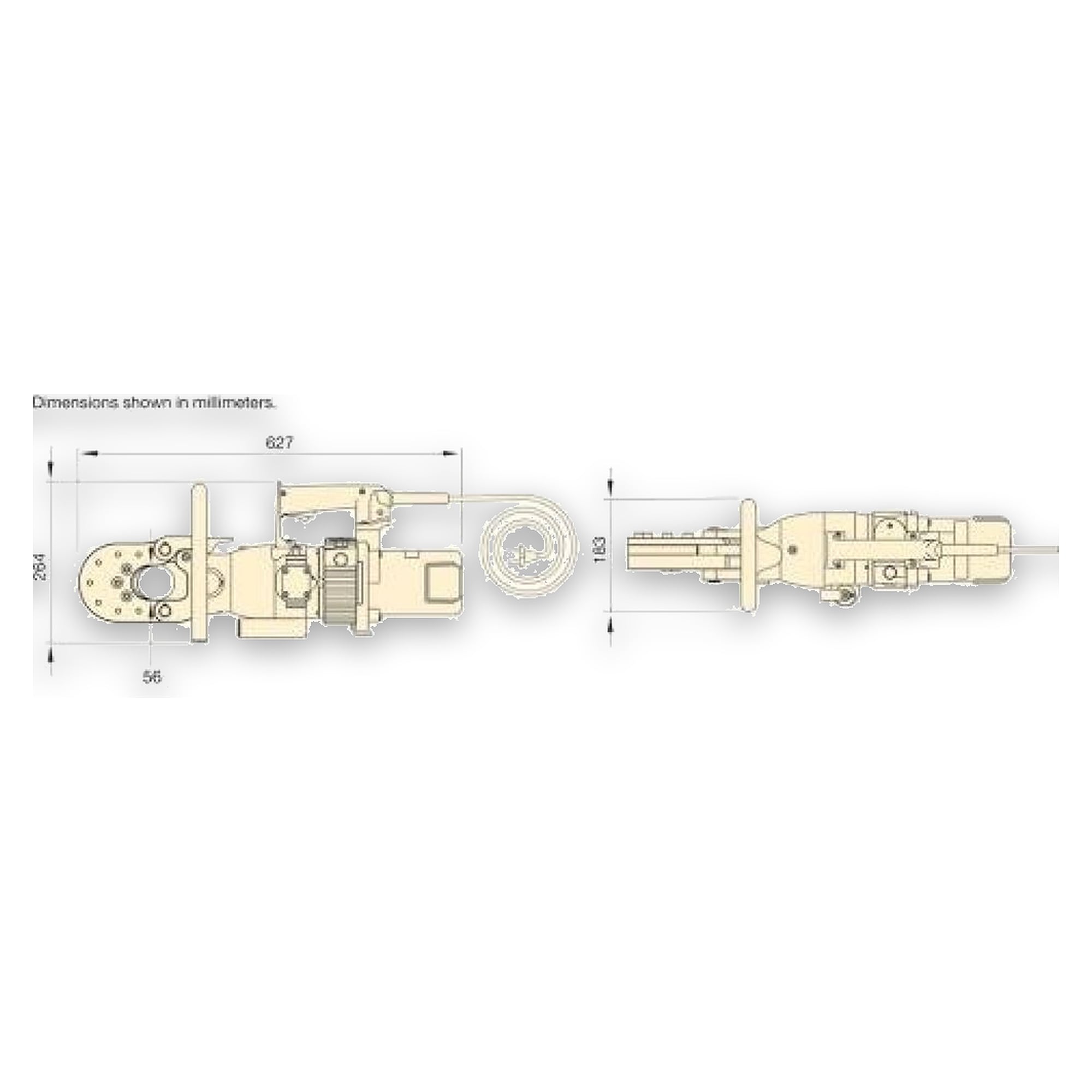 Electric Wire and Cable Cutter, 380 kN, Material Diameter 55 mm, 120 V - Enerpac EWCE55B