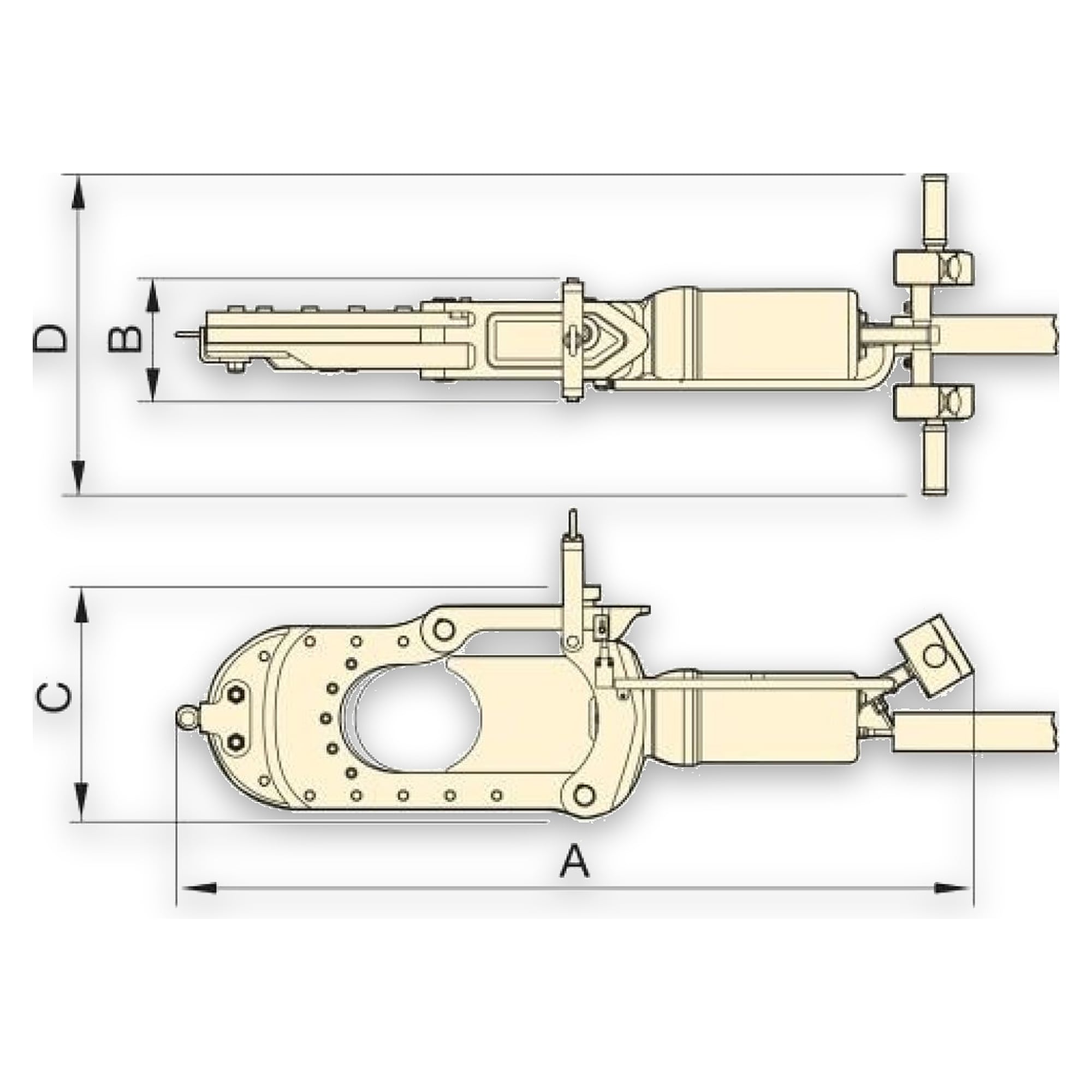 Hydraulic Wire and Cable Cutter, 774 kN, Material Diameter 180 mm - Enerpac EWCH180