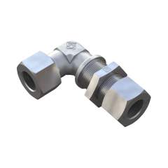Stauff 6010001169. Elbow Bulkhead Fitting Size / Type: 18L Lock & Union Nut, Cutting Ring Steel, Zinc/Nickel-Plated