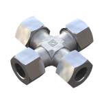 Stauff 6010001085. Equal Cross Size / Type: 42L with Cutting Ring & Union Nut Steel, Zinc/Nickel-Plated