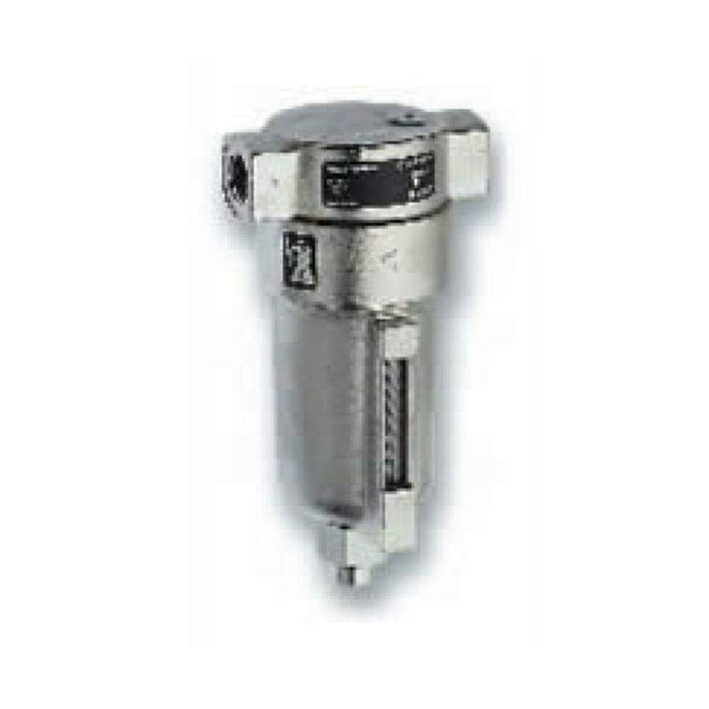 Norgren F22-400-A7DA. FIltro estándar en acero inoxidable serie F22, 1/2 PTF, purga automática, elemento filtrante de polietileno de 25µm