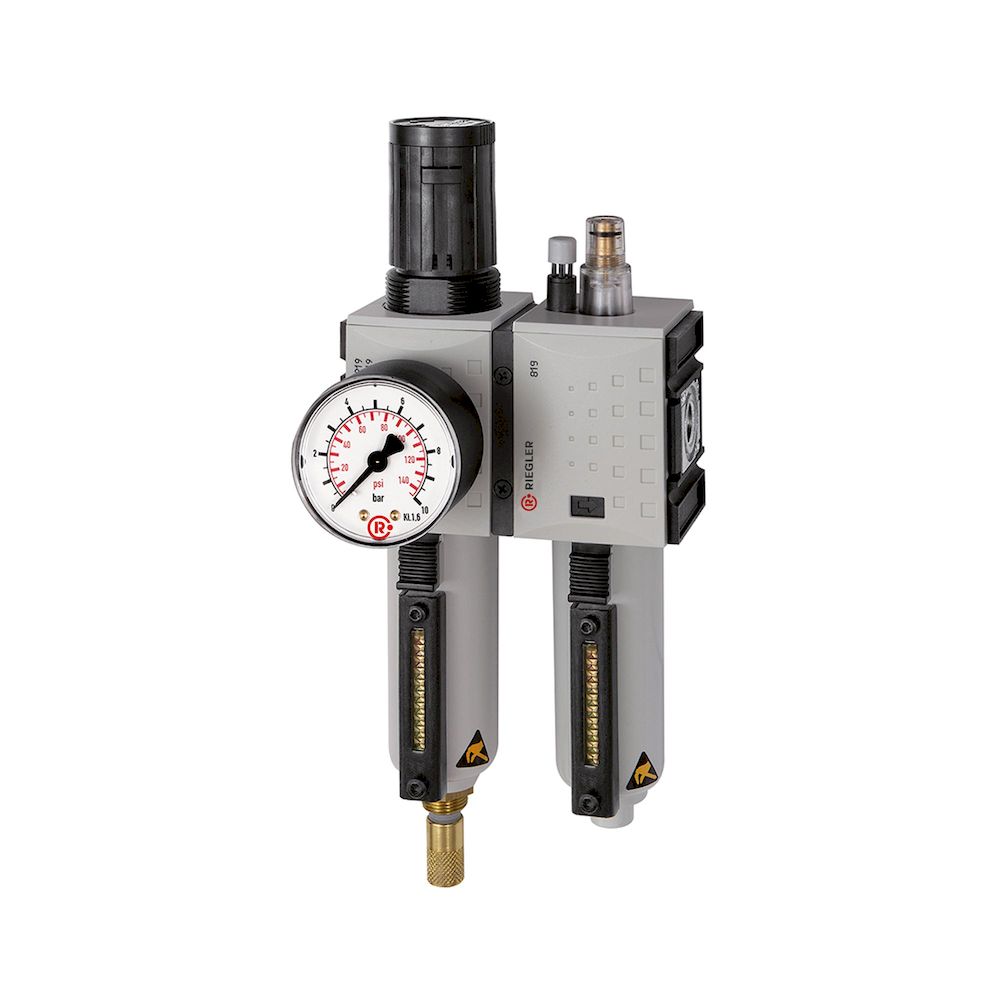 Riegler 152438.Service unit 2-part »FUTURA«, Metal, Size 2, G 1/2, 0.2-4, Fully