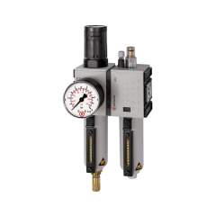 Riegler 152453. Wartungseinheit 2-tlg. FUTURA, MBeh., BG 4, G 1, 0,5-16 bar, VA