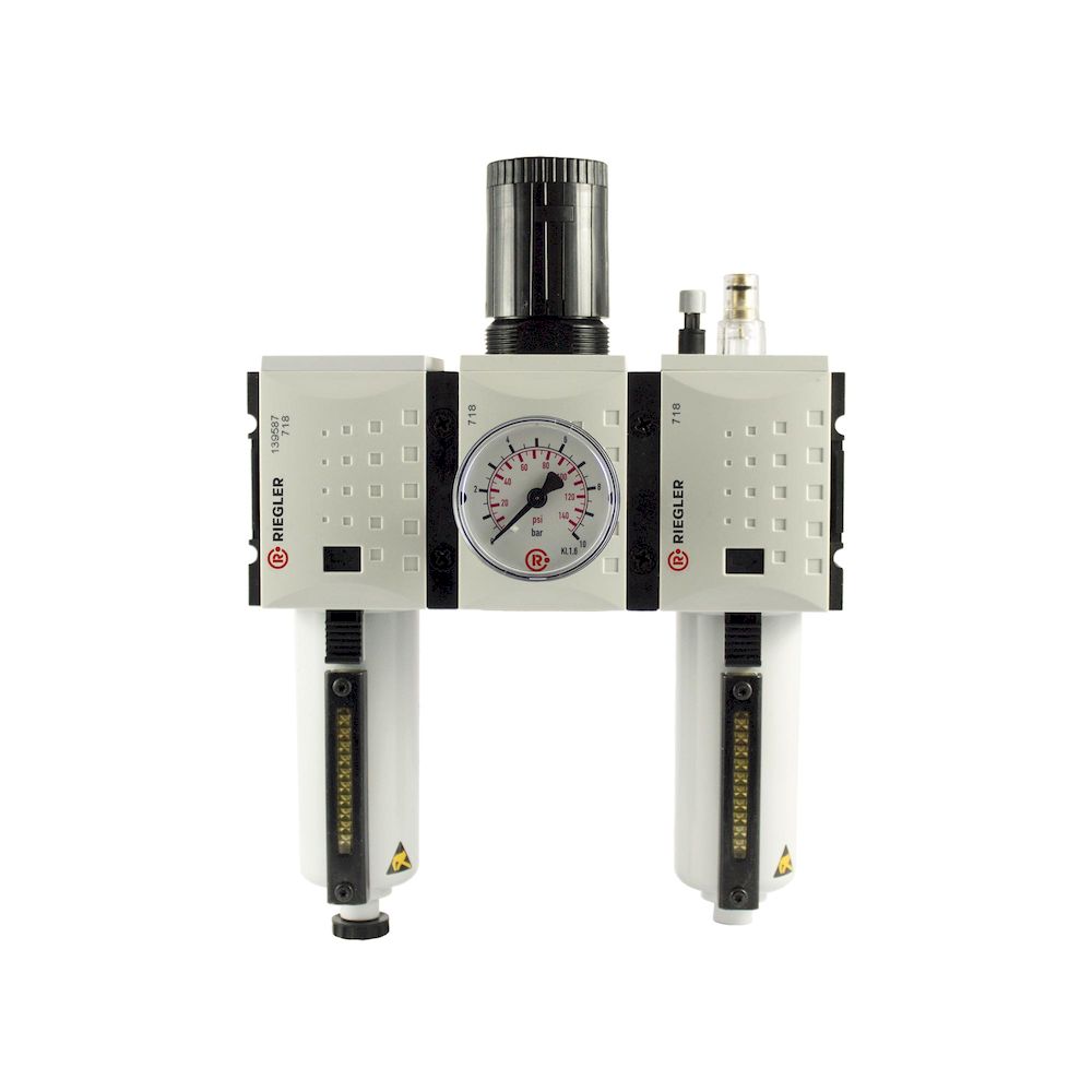 Riegler 139587.Service unit 3-part »FUTURA«, Metal, Size 2, G 1/2, 0.5-8, Semi