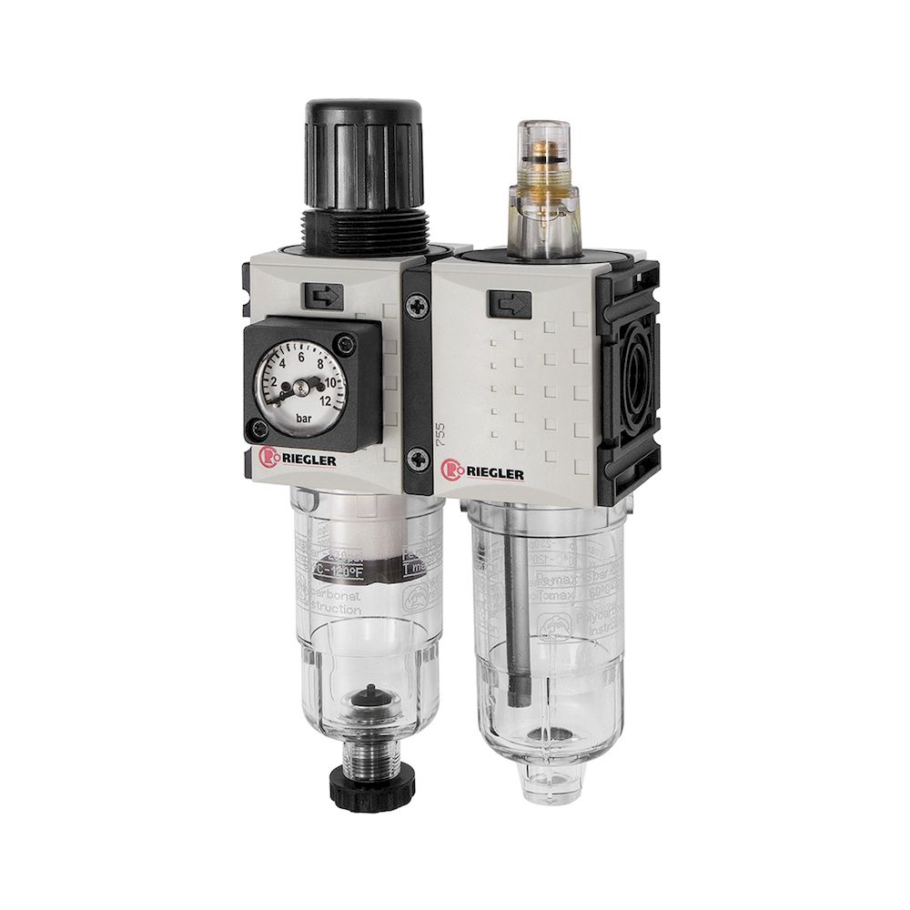 Riegler 142466.Service unit 2-part »FUTURA-mini« PC container, G 1/4, 0.1-4 bar