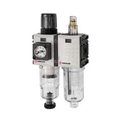 Riegler 142466. WE 2-tlg. »FUTURA-mini«, PC-Beh., Kompaktmano, G 1/4, 0,1-4, HA