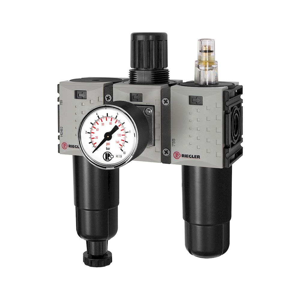 Riegler 142501.Service unit 3-part »FUTURA-mini« Metal container, G 1/4, 0.5-10