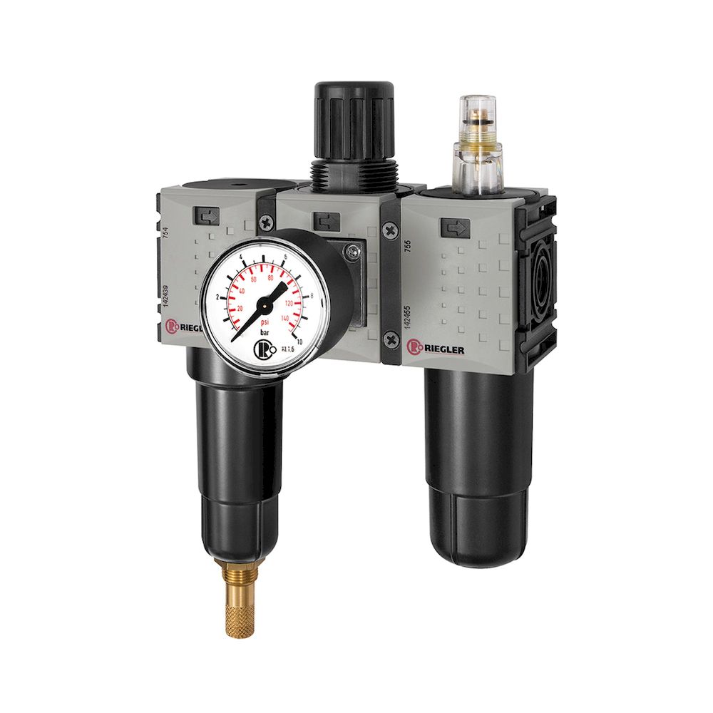 Riegler 142511.Service unit 3-part »FUTURA-mini« Metal container, G 1/4, 0.1-4