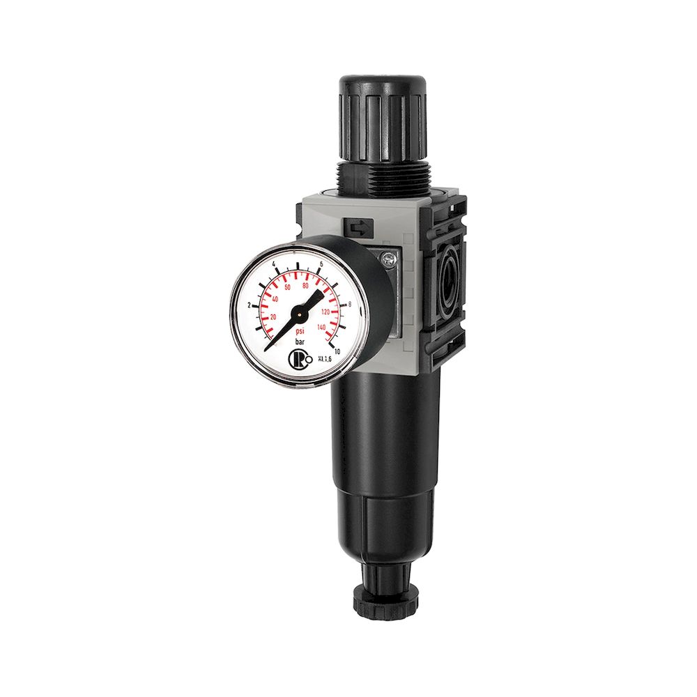 Riegler 142428.Filter regulator »FUTURA-mini«, Metal container, G 1/4, 0.5 - 10