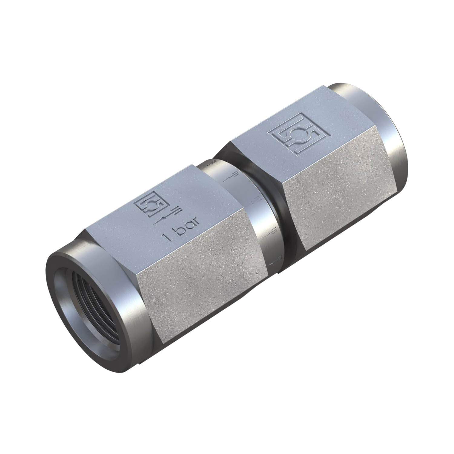 Stauff 6010005892. Aufschraub-Rückschlagventil Gewinde: G1 1/2 Öffnungsdruck: 0,2 Bar Stahl, Zink/Nickel-beschichtet