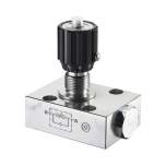 Stauff 1910000362. Flow Control Valve Mild Steel, zinc/iron-plated for Manifold Mounting Nominal Size: DN12 Sealing: NBR PN: 350 bar / 5000 PSI