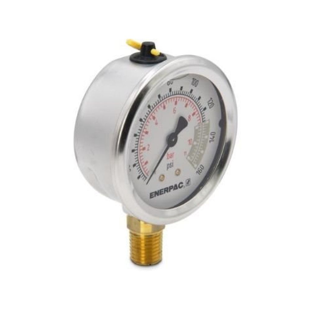 Enerpac G2510L, Druckmanometer, 63 mm Face, Unterseite, Glyzerin gefüllt, 11 bar Maximaler Druck
