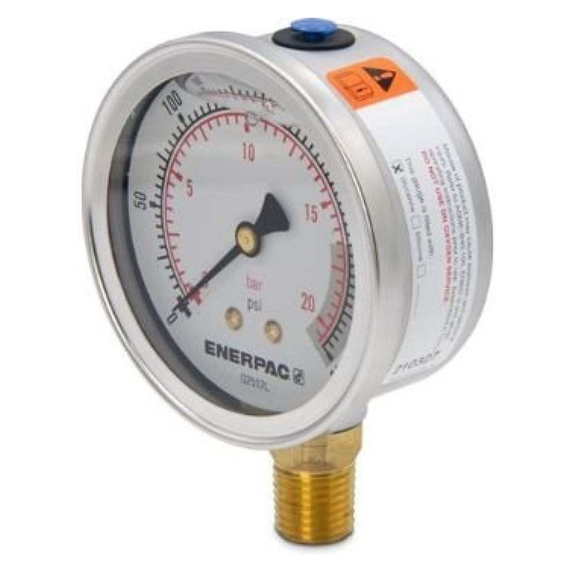 Druckmanometer, 63 mm, Unterseite, 20 bar - Enerpac G2512L