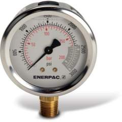 Enerpac G2516L, Hydraulic Pressure Gauge, 63 mm Face, Lower Mount, Glycerine Filled, 200 bar maximum pressure