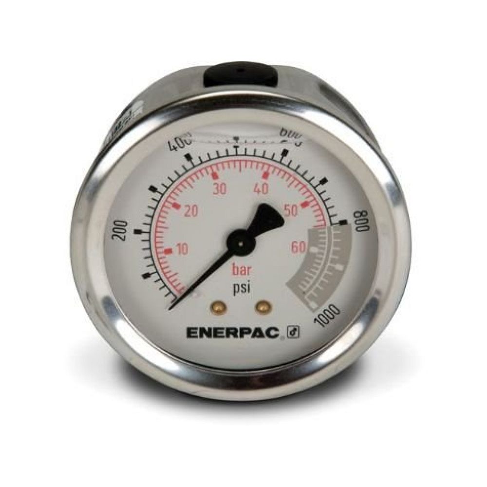 Enerpac G2531R, Druckmanometer, 63 mm Face, Rückseite, Mitte, Glyzerin gefüllt, 70 bar Maximaler Druck