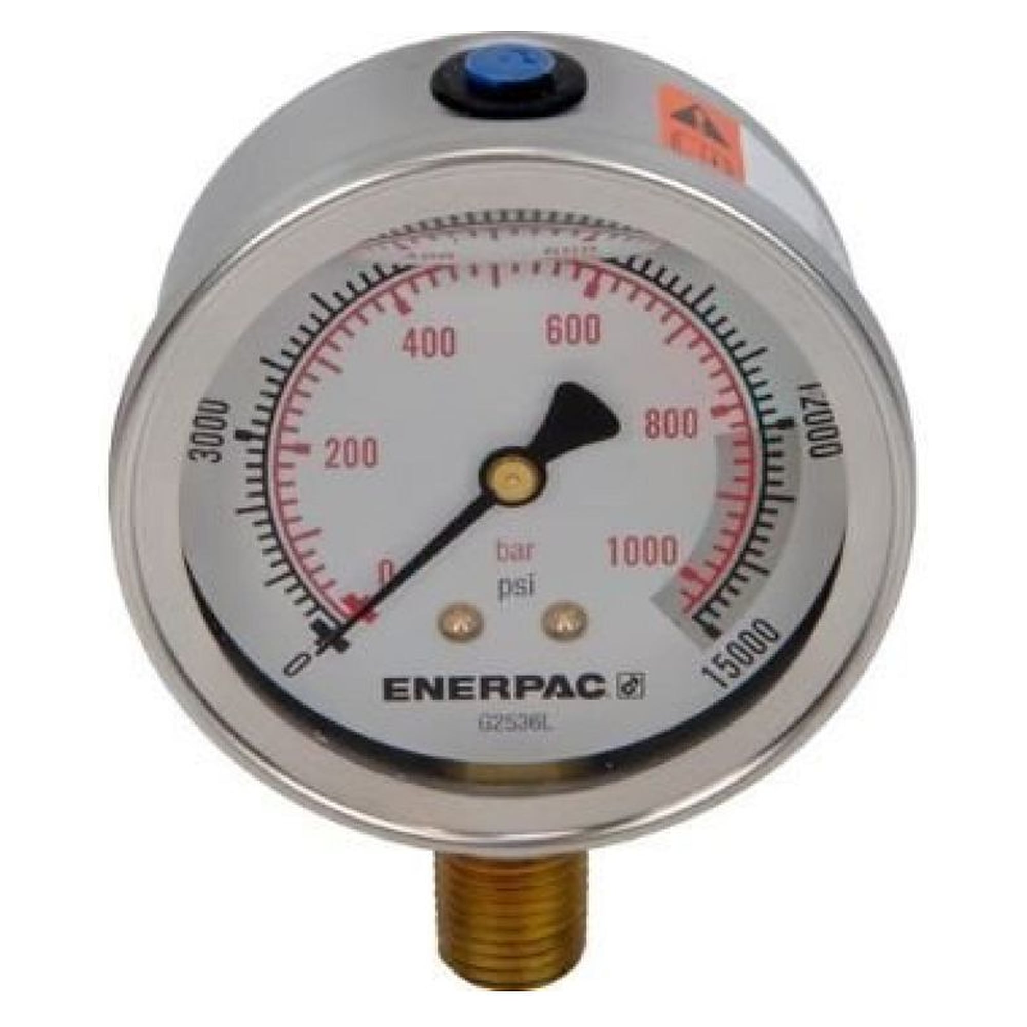 Hydraulic Pressure Gauge, 63 mm, Lower Mount, 1000 bar - Enerpac G2536L