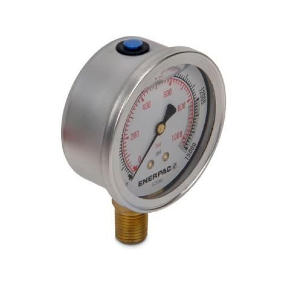 Enerpac G2536L, Druckmanometer, 63 mm Face, Unterseite, Glyzerin gefüllt, 1000 bar Maximaler Druck