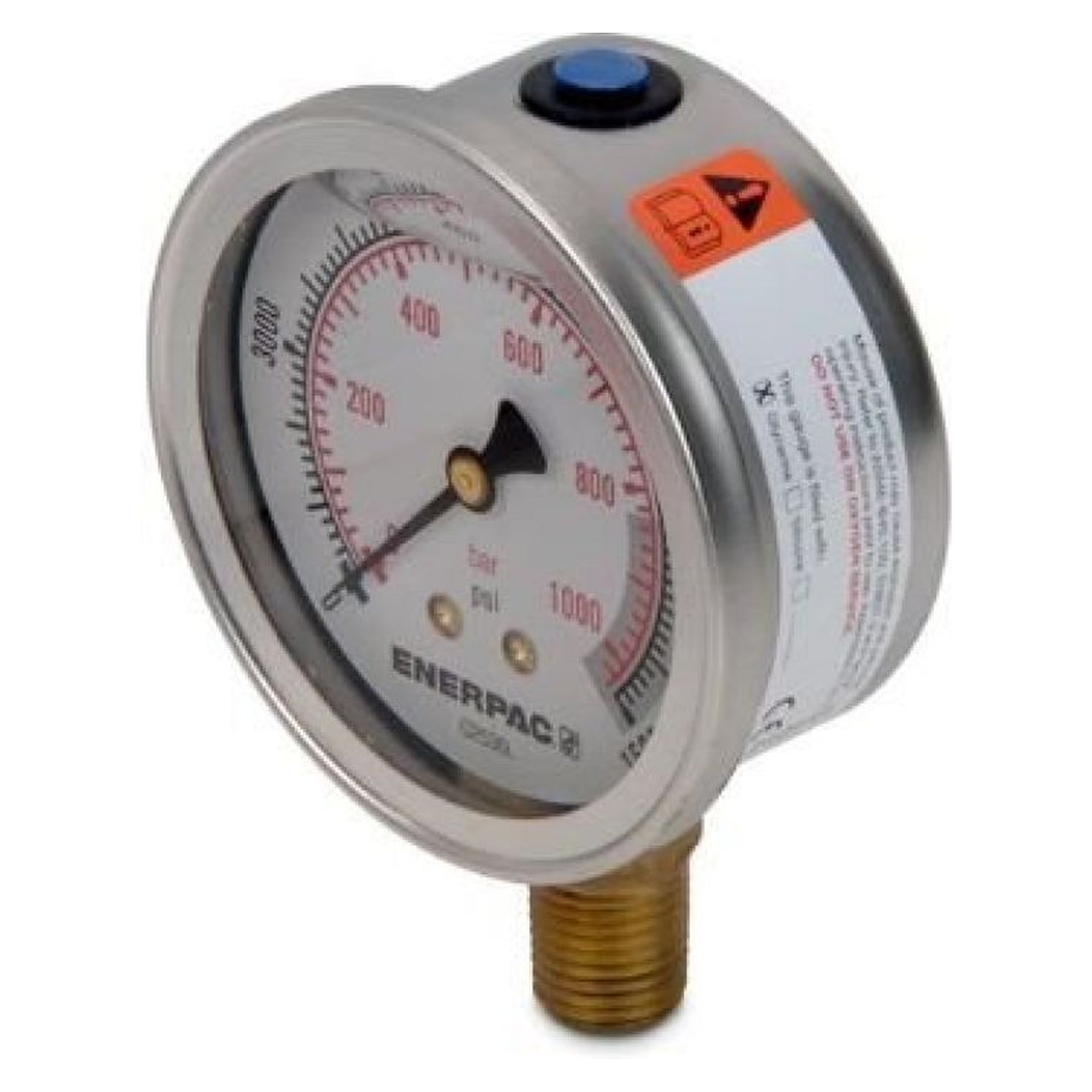 Hydraulic Pressure Gauge, 63 mm, Lower Mount, 1000 bar - Enerpac G2536L