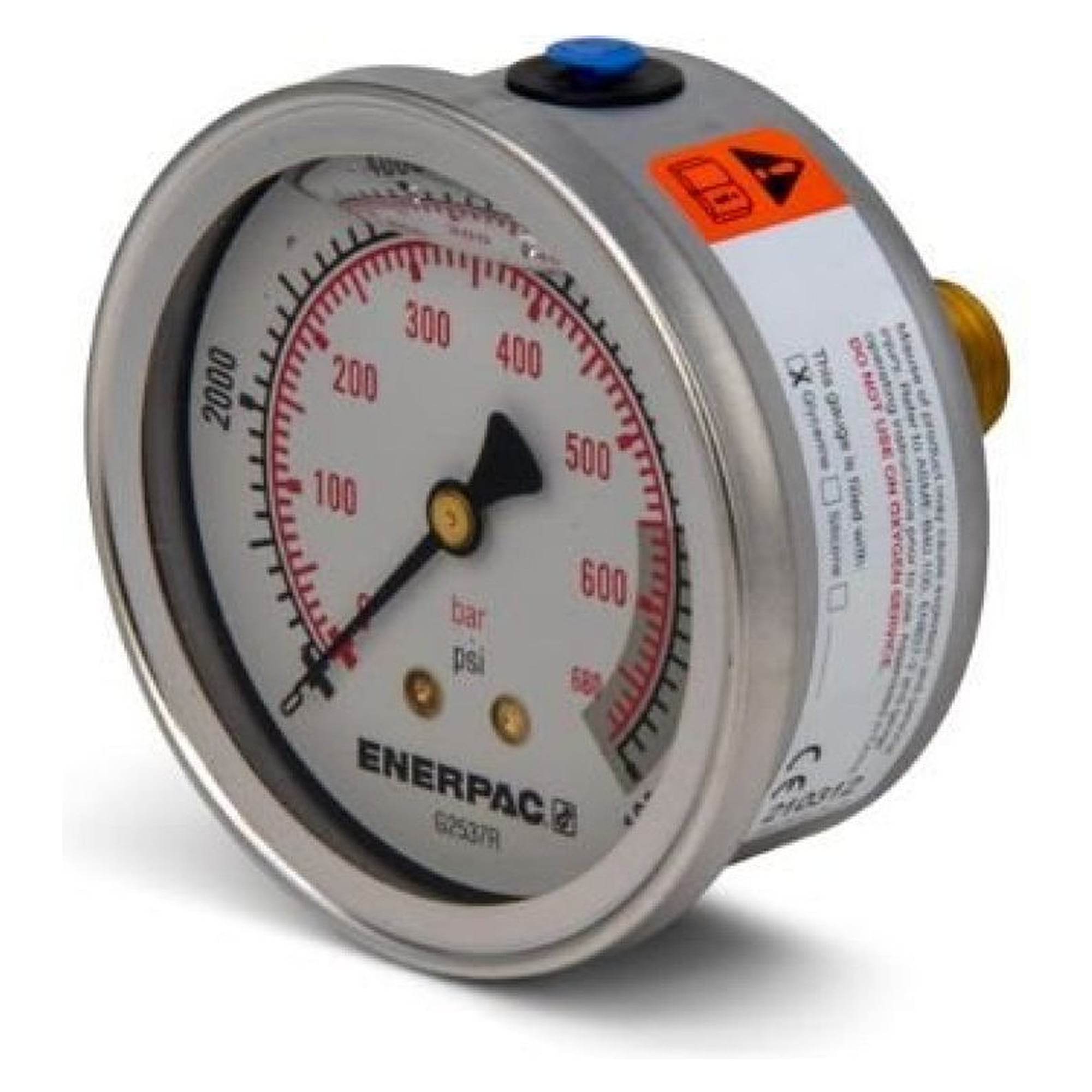 Druckmanometer, 63 mm, Rückseite Mitte, 700 bar - Enerpac G2537R