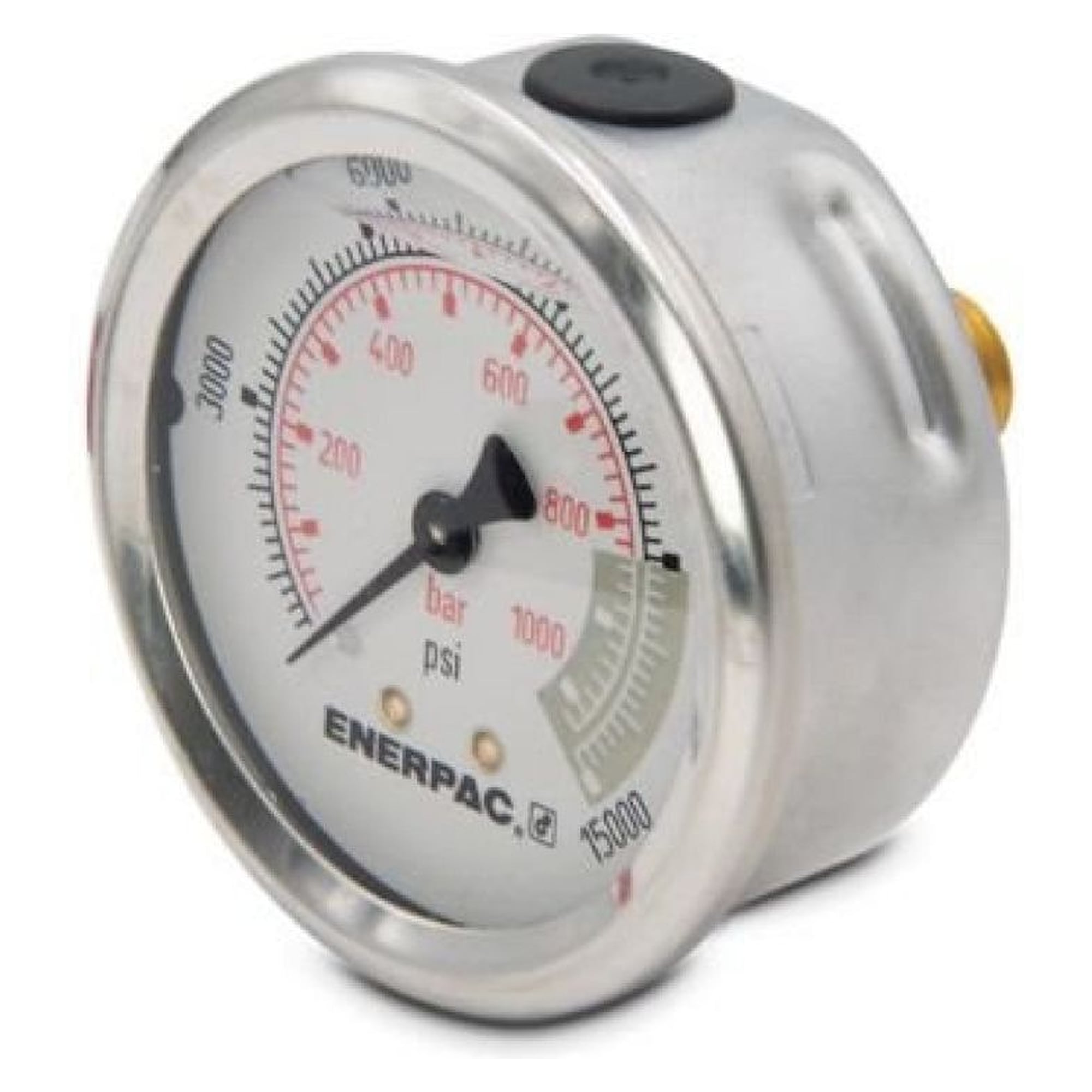 Hydraulic Pressure Gauge, 63 mm, Center Rear Mount, 1000 bar - Enerpac G2538R