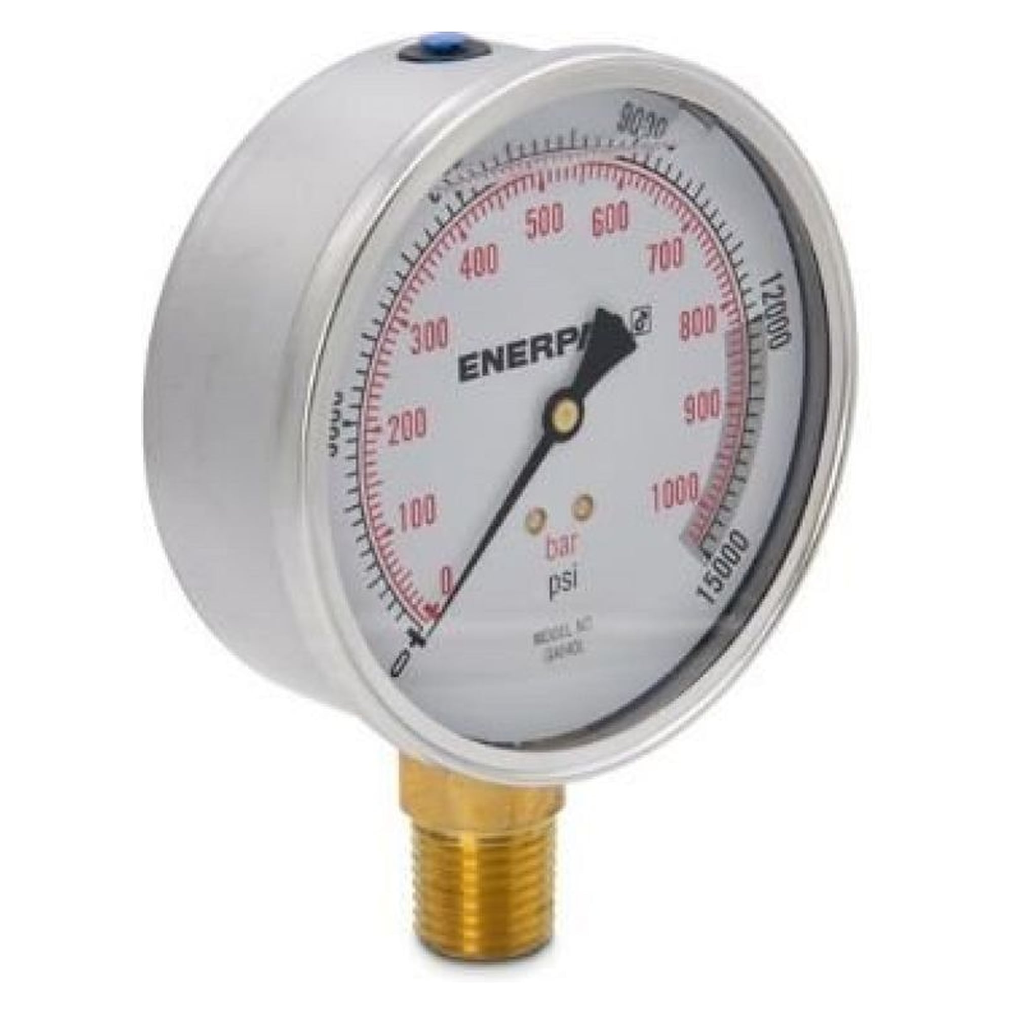 Hydraulic Pressure Gauge, 100 mm, Lower Mount, 1000 bar - Enerpac G4040L